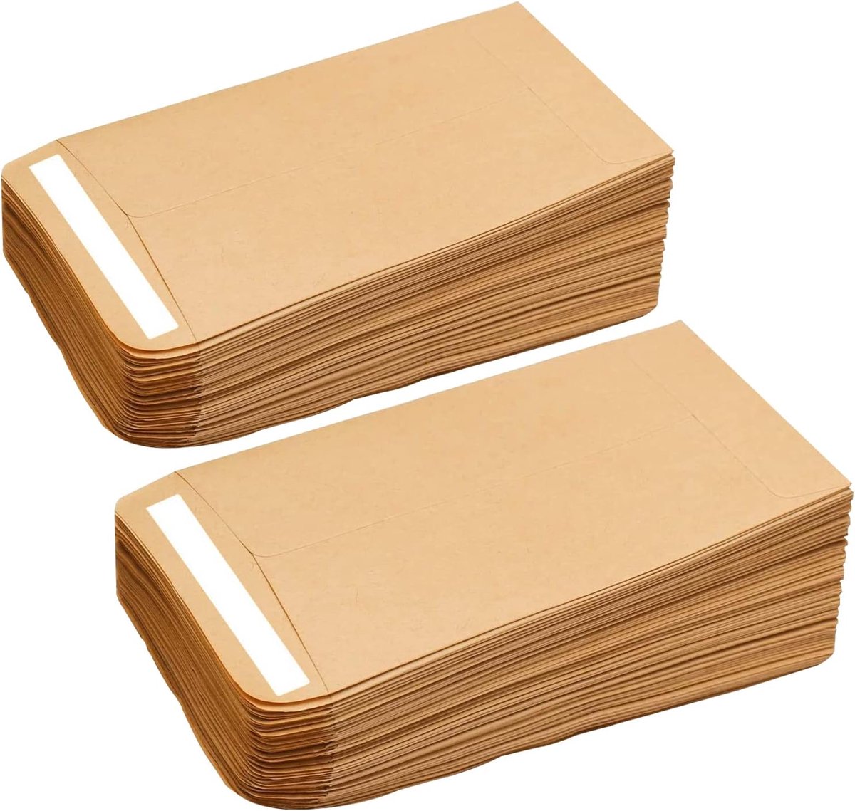 100 stuks kleine bruine enveloppen, zelfklevende zaadenveloppen Zaadpakketten Kraftpapier-muntenveloppen Geldenveloppen voor lonen, zaden, munten, kralen of postzegels (10x6cm / 3.9x2.4inch)