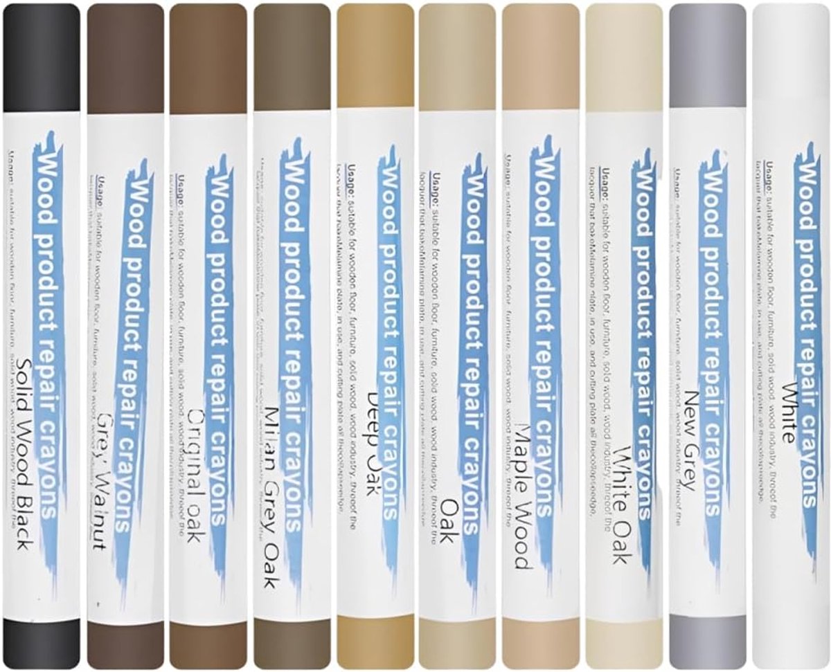 10 stuks laminaat reparatieset, meubelreparatiewas, harde wax, reparatie van meubelwas, parketreparatie harde was, reparatie-handgereedschapset, voor het verwijderen van krassen en gaten