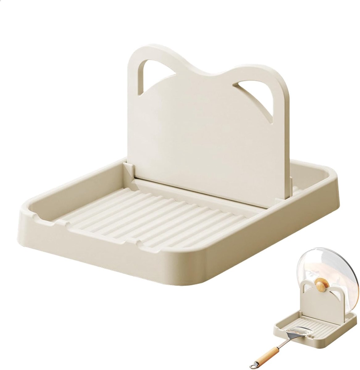 Dekselhouder, potdekselorganizer, pot organizer, inklapbaar en ophangbaar, gemaakt van stevig PP-materiaal, voor deksel en kooklepel, multifunctioneel, ruimtebesparend