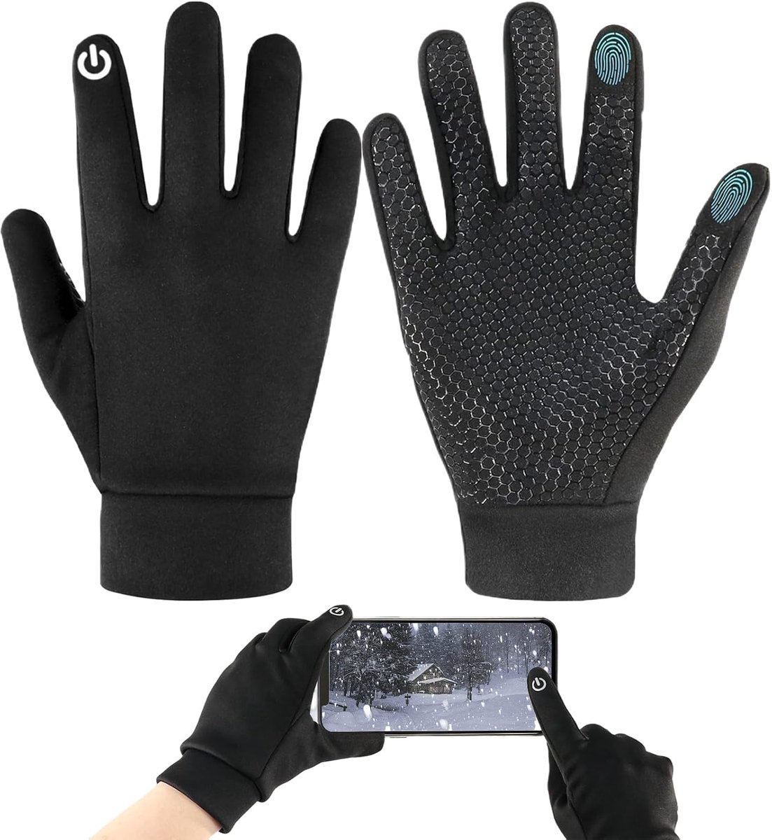 Handschoenen voor kinderen, thermische handschoenen voor touchscreen, voor kinderen van 3 tot 15 jaar, wandelen, sport, hardlopen, fietsen