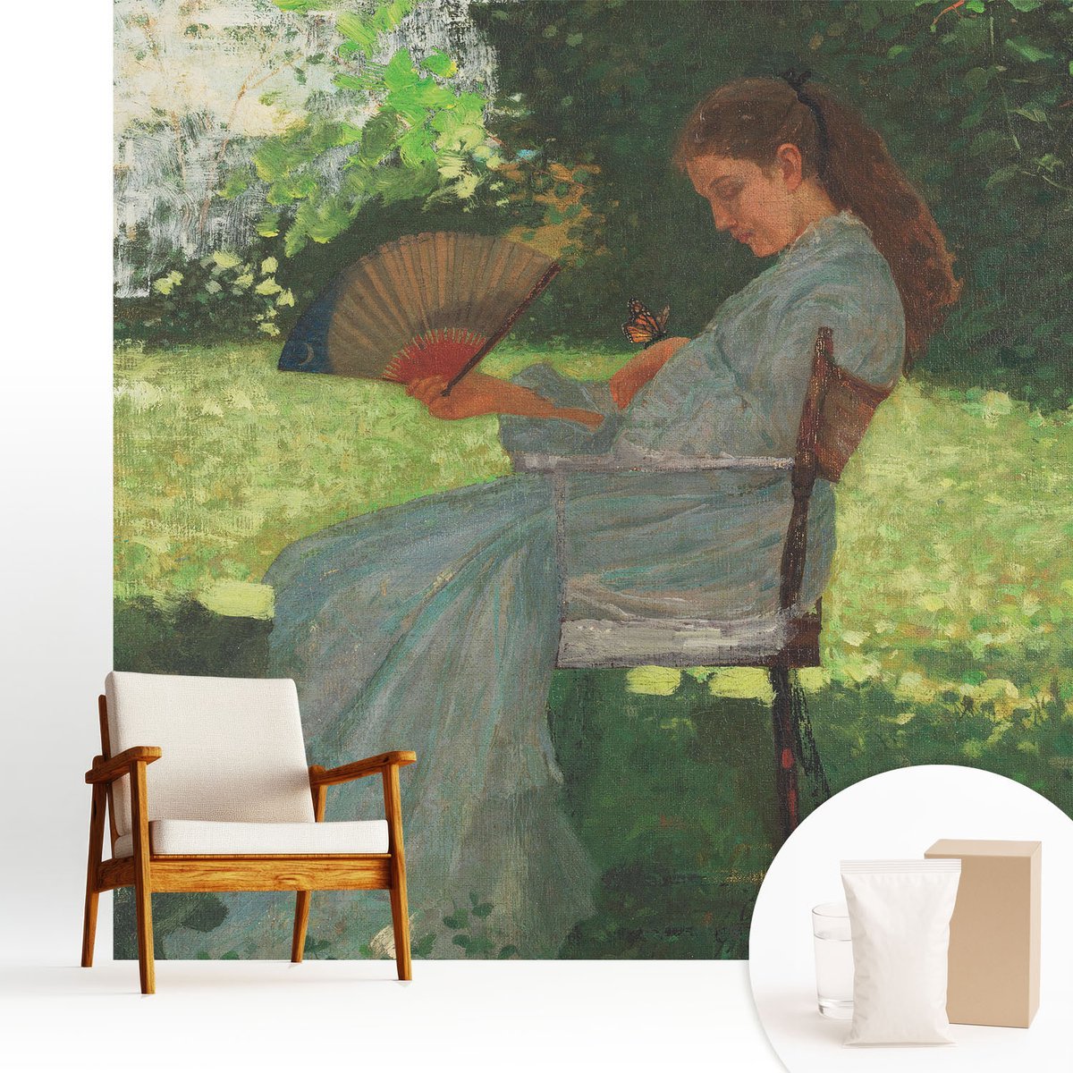 Wallfluent Fotobehang - Groente Vliesbehang - 250x250 cm - Zomerharmonie Fotobehang Vlies - Hal behang Landschappen - Muurschildering - Woonkamer behang