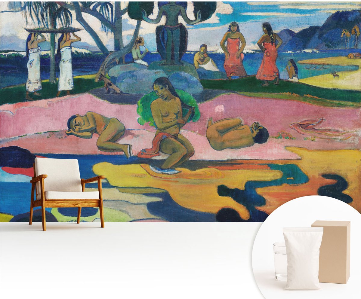 Wallfluent Fotobehang - Roze Vliesbehang - 416x254 cm - Tropische Vakantiebestemming Muurschildering - Slaapkamer behang Mensen - Fotobehang Vlies - Slaapkamer behang
