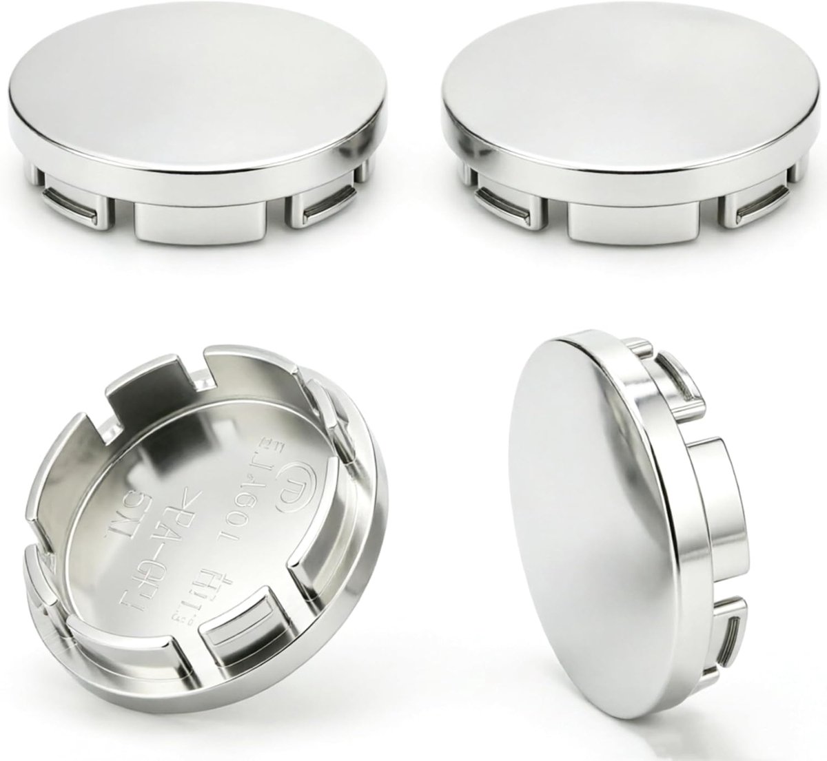 4 stuks naafdoppen OD56 mm ID51 mm wielnaafdoppen, wielnaafdoppen, velgdoppen, naafdoppen, wielnaafdekking, autoaccessoires, decoratieve accessoires, van ABS, zilver