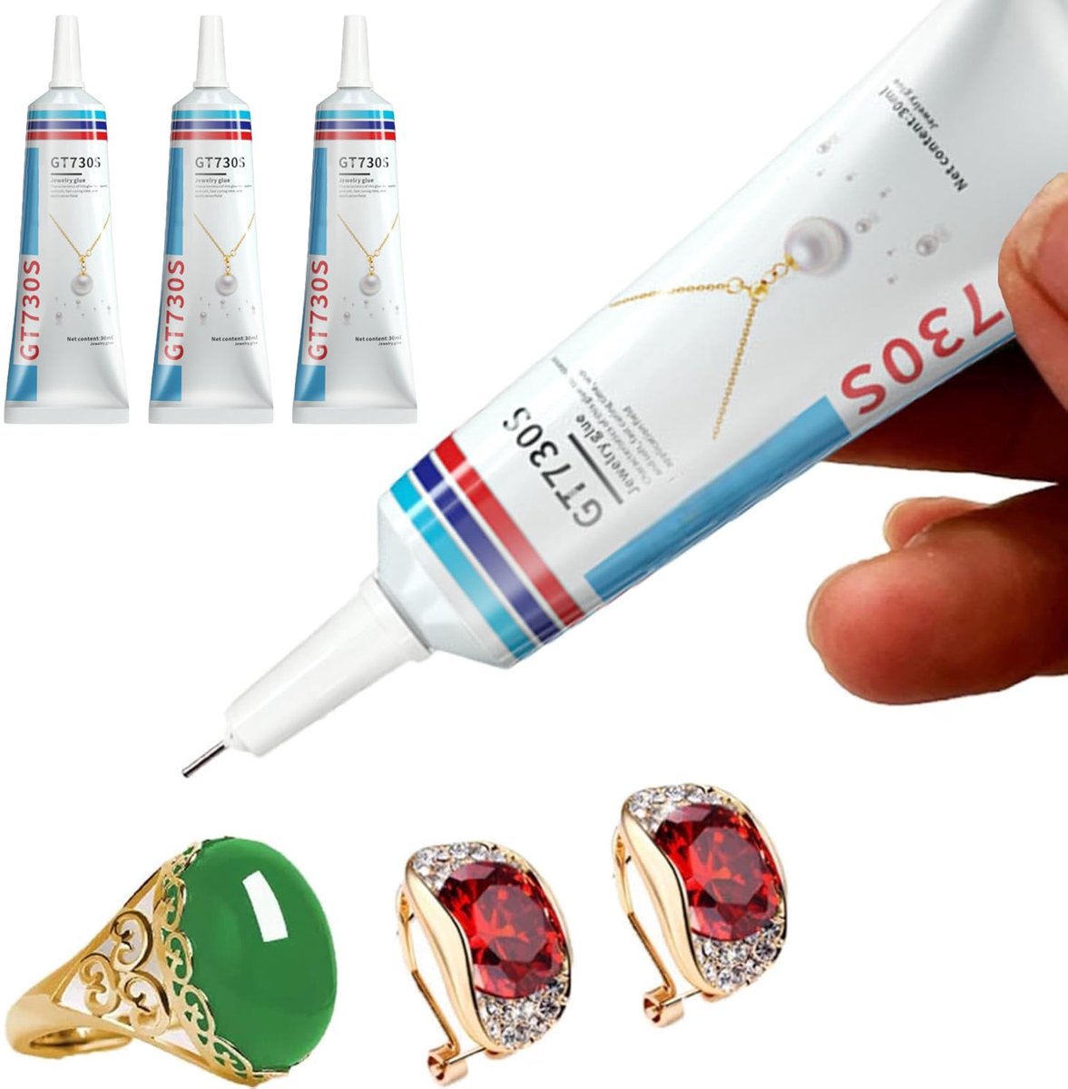 SnelShoppen - Jewelry Glue 3 Stuks - Multifunctionele Lijm voor Sieraden, Steentjes, Parels - Sneldrogend, Sterke Hechting voor Oorbellen, Armbanden,