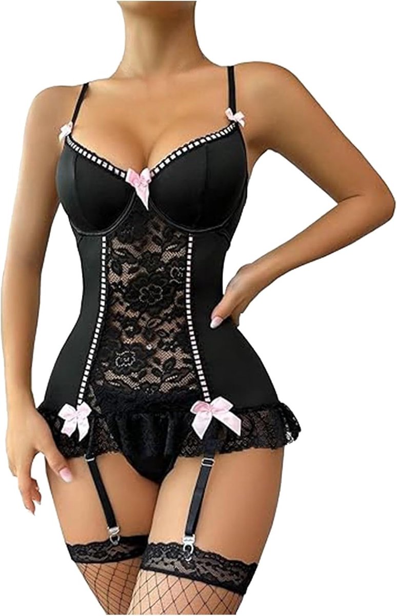 Dameslingerie, kant, babydoll, babydoll, chique look, speciale avond, A214