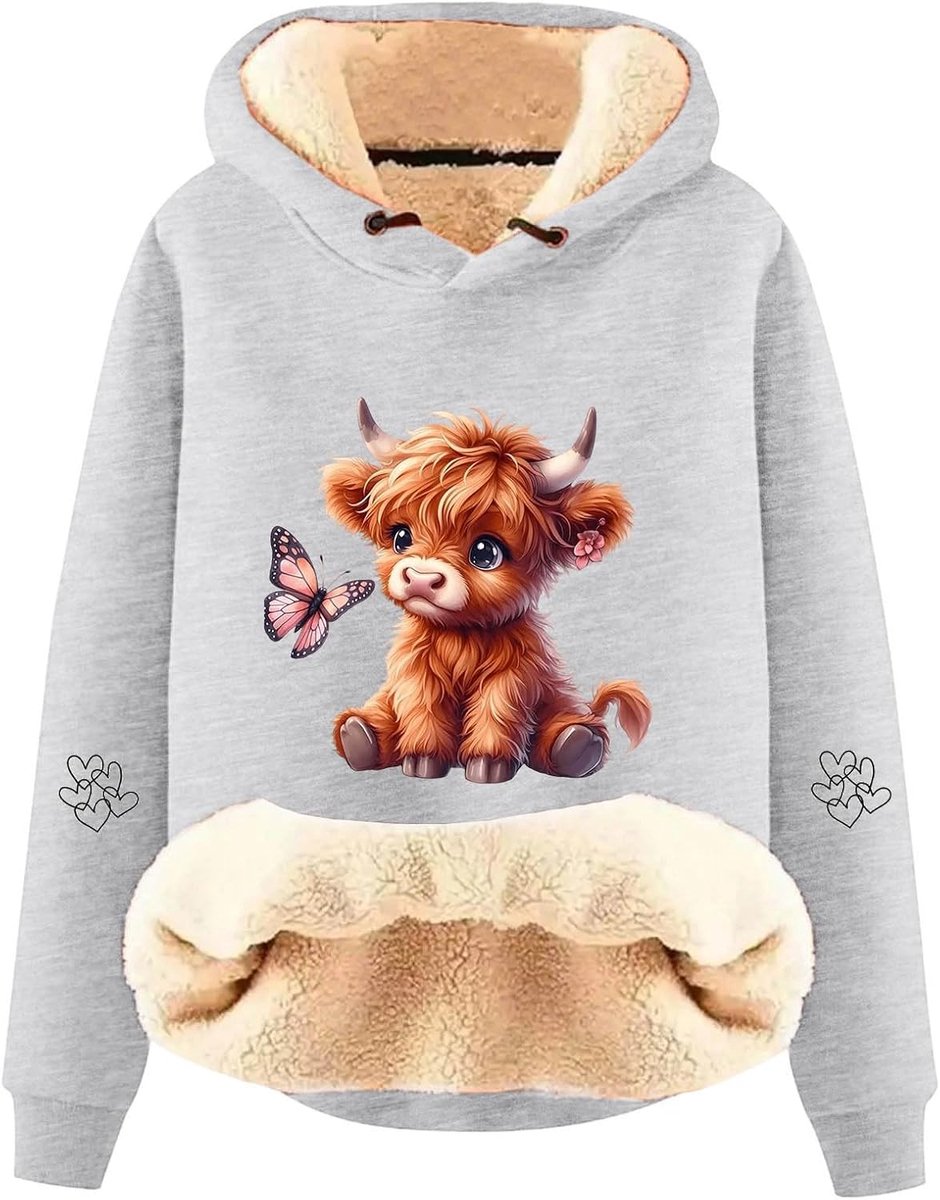 Damestrui met capuchon, katoen, lange mouwen, zacht, comfortabel, warm, fleece, herfst, chic, elegant, modieus, casual, A51