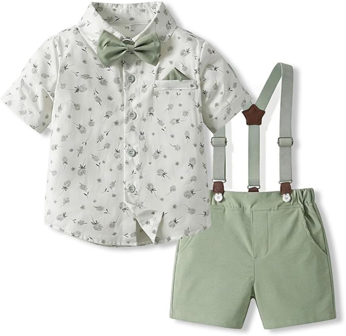Baby jongens heren pak korte mouwen overall hemden bretels broek zomer kinderen peuters pakken