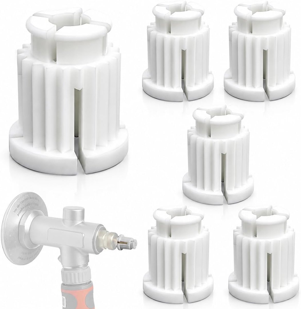 6 Stuks set dopsleutels met vergrendeling, geschikt voor vorstbestendige buitenkranen van Kemper (modellen 574, 577, 578, 579). Dopsleutel voor Frosti- en Frosti Plus-kranen (inbouw)