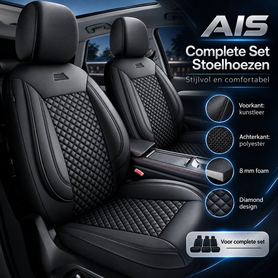 Stoelhoezen Suzuki Swift 5 - Complete set - Zwart kunstleer - AIM