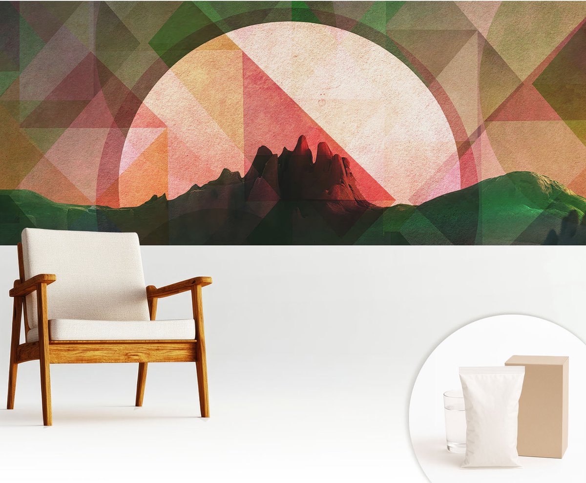 Wallfluent Fotobehang - Groente Vliesbehang - 250x104 cm - Schilderachtige Heuvels Muurschildering - Gang behang Abstractie - Fotobehang Vlies - Slaapkamer behang