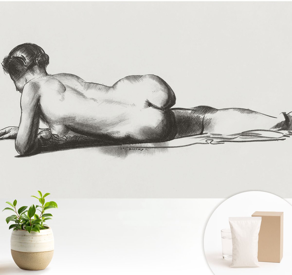 Wallfluent Fotobehang - Wit Vliesbehang - 104x70 cm - Een Subtiele Daad Fotobehang Vlies - Woonkamer behang Deel - Muurschildering - Hal behang