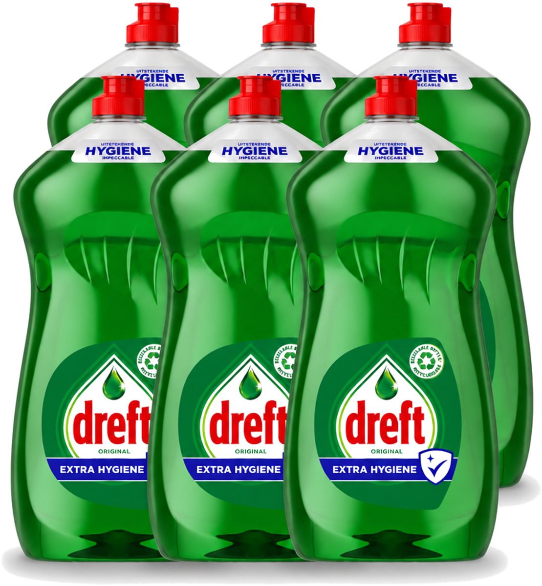 6 x Dreft Original - Vloeibaar Afwasmiddel - Extra Hygiëne - 1.2 L - Voordeelverpakking - 6 stuks