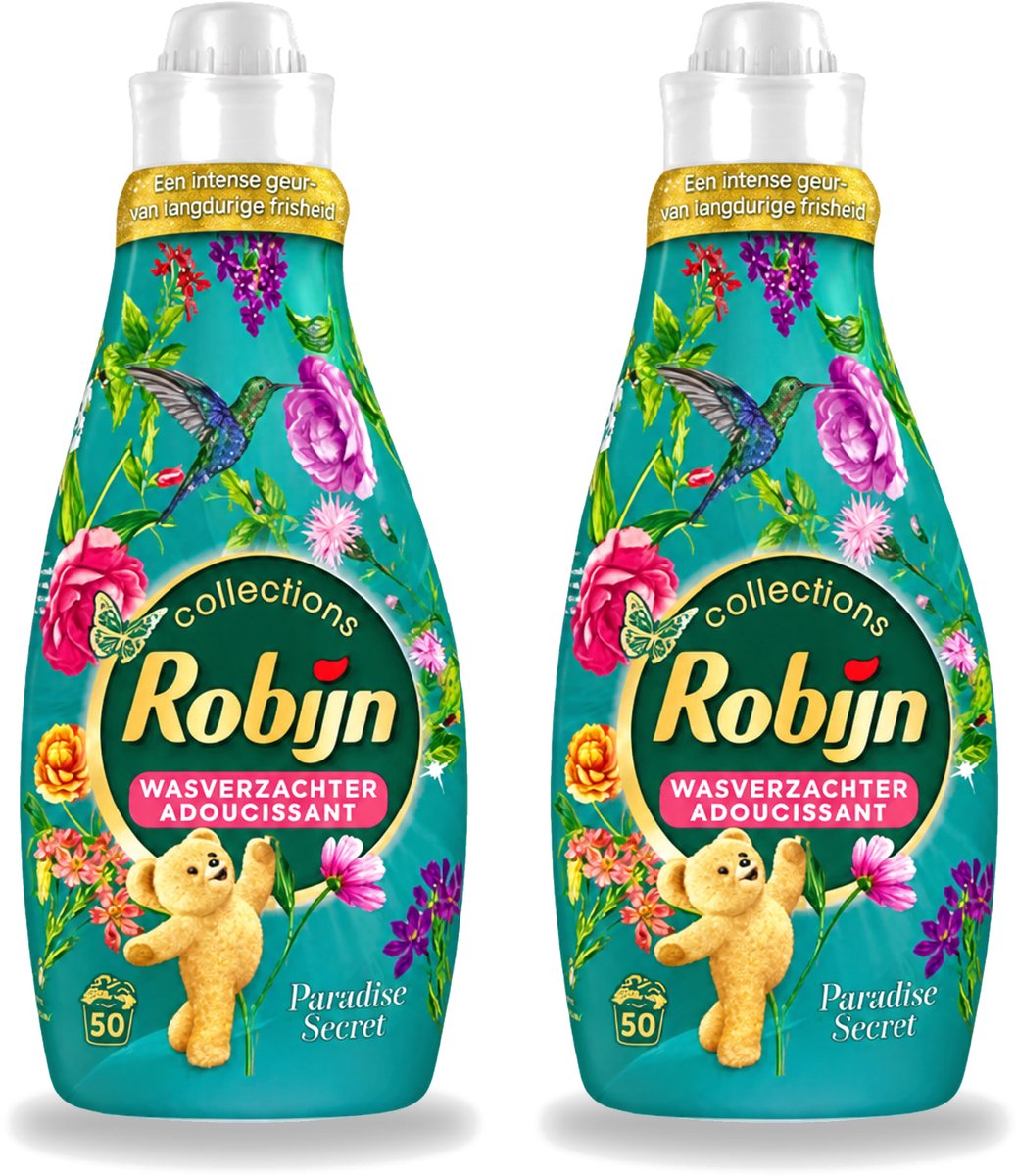 2 x Robijn Collections - Wasverzachter - Paradise Secret - 1,25L - 50 Wasbeurten - Voordeelverpakking - 2 stuks