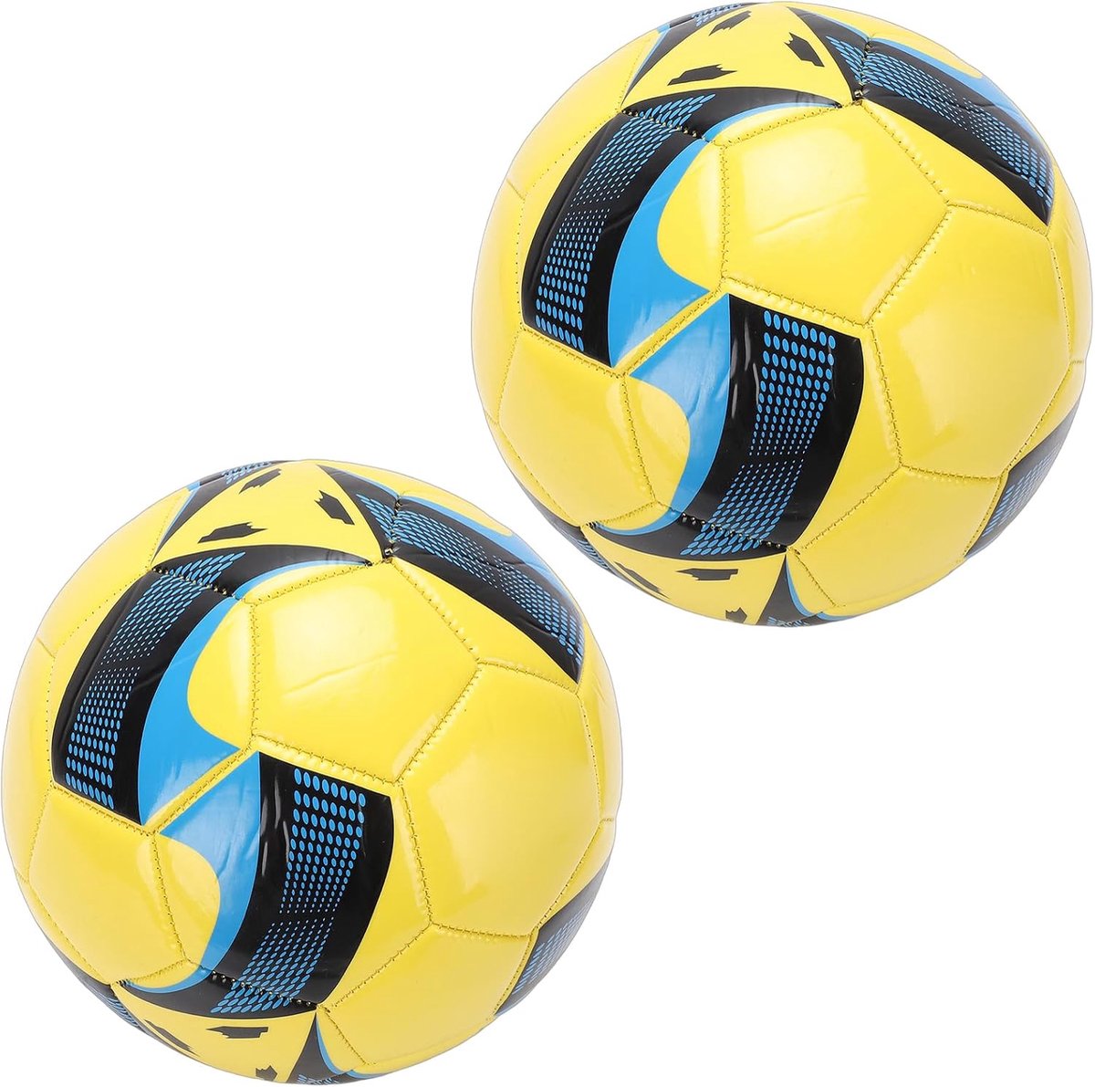 2 stuks voetbalballen in maat 5 met balpomp, heldere kleuren voor training en spellen binnen en buiten, voor volwassenen