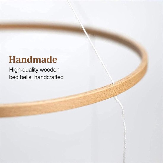 Houten mobiel frame, houten mobiel frame windgong bedbel kit — afbeelding 4