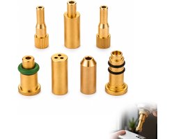 Gasadapter voor aansteker, vervangingsset, 7-delig, van messing, gasadapter om bij te vullen, compatibel met Dupont L2, LD, L1, Dunhill en Maruman