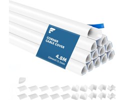 shinfly 4.8m Corner Cable Cover, Quadrant Round Cable Trunking, Electrical Cable Trunking, Wire Covers for Cables - ShopVlot
