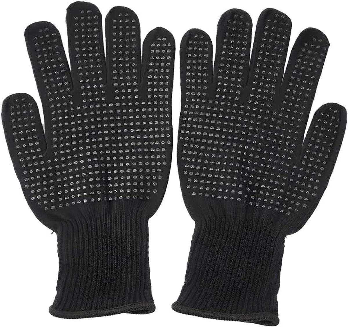 Heat Resistant and Flame Oven Mitts for Kitchen, Grill and Oven (Black) - ShopVlot
