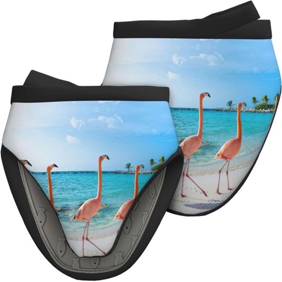 Ovenwanten Flamingo Print - Siliconen Handschoenen Keuken - Hittebestendig Koken - Eendenbek Ontwerp - 15.9 x 15.9 cm - Roze