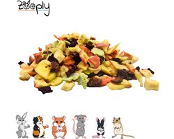 Zooply Groente & Fruitmix stukjes - Kruiden & Snacks - 100% natuurlijk - Voor konijnen & cavia's - 200 gram