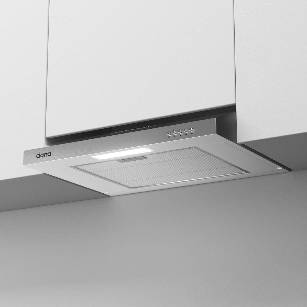 CIARRA CAS6903B- Onderbouwafzuigkap 60 cm Afzuigkap - Recirculatie & Afvoer 220 m³/u LED - Zwart
