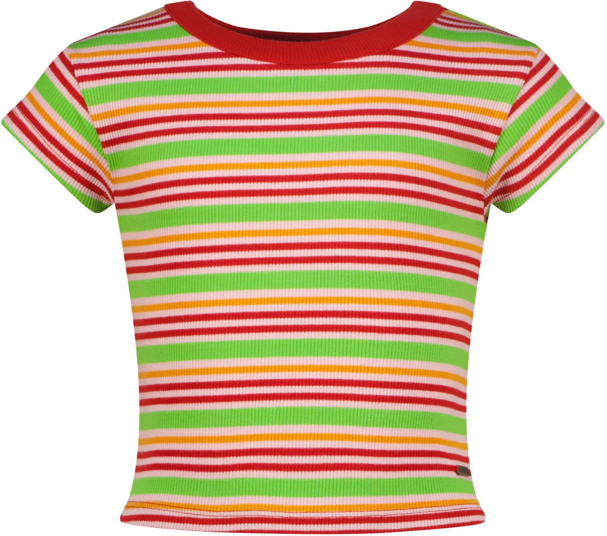 Vingino Icon-fancy stripe rib tee Meisjes T-shirt - Goji berry