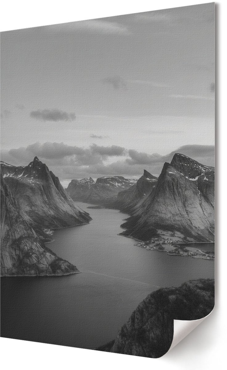 Coloray Polycanvas Poster - Berglandschap, Fotografie - 420 x 594 - Grijs Wanddecoratie - Rechthoek - Muurdecoratie - Woonkamer, Slaapkamer, Kantoor - Klassiek