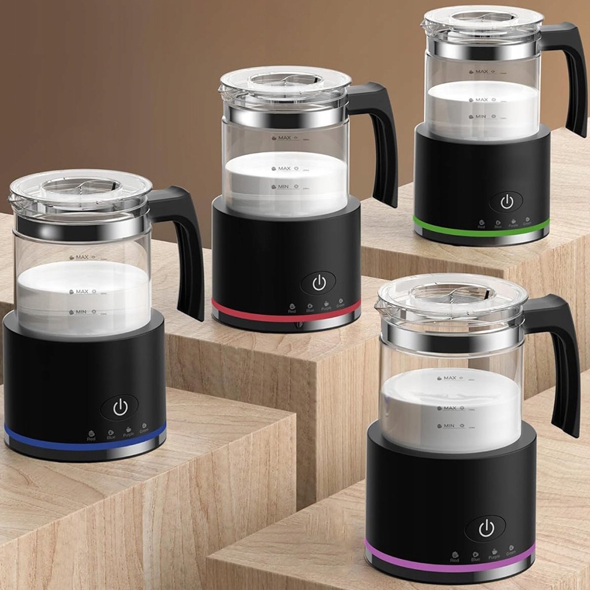 Glazen Melkopschuimer - Elektrische Melkopschuimer - Vaatwasserbestendig - 500 ml - Warm & Koud Schuim - 4 Standen - Automatische Uitschakeling - Milk Frother - Voor Latte & Cappuccino & Macchiato - Zwart — cadeau in Kookcadeaus - foto 6