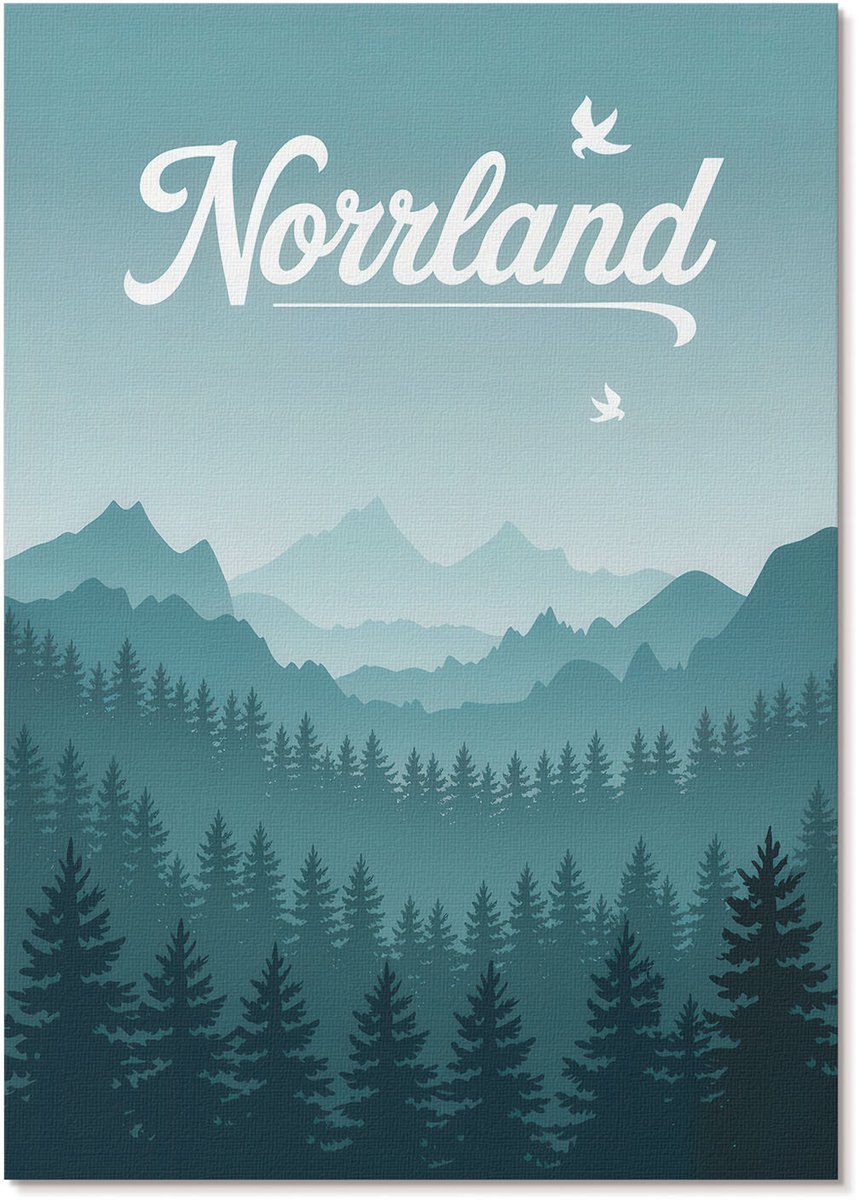 Tulup Polycanvas Wandposter - Stedelijk Landschap, Illustratie - A2 - Grijs Wanddecoratie - Rechthoek - Muurkunst - Woonkamer, Slaapkamer, Kantoor - Modern
