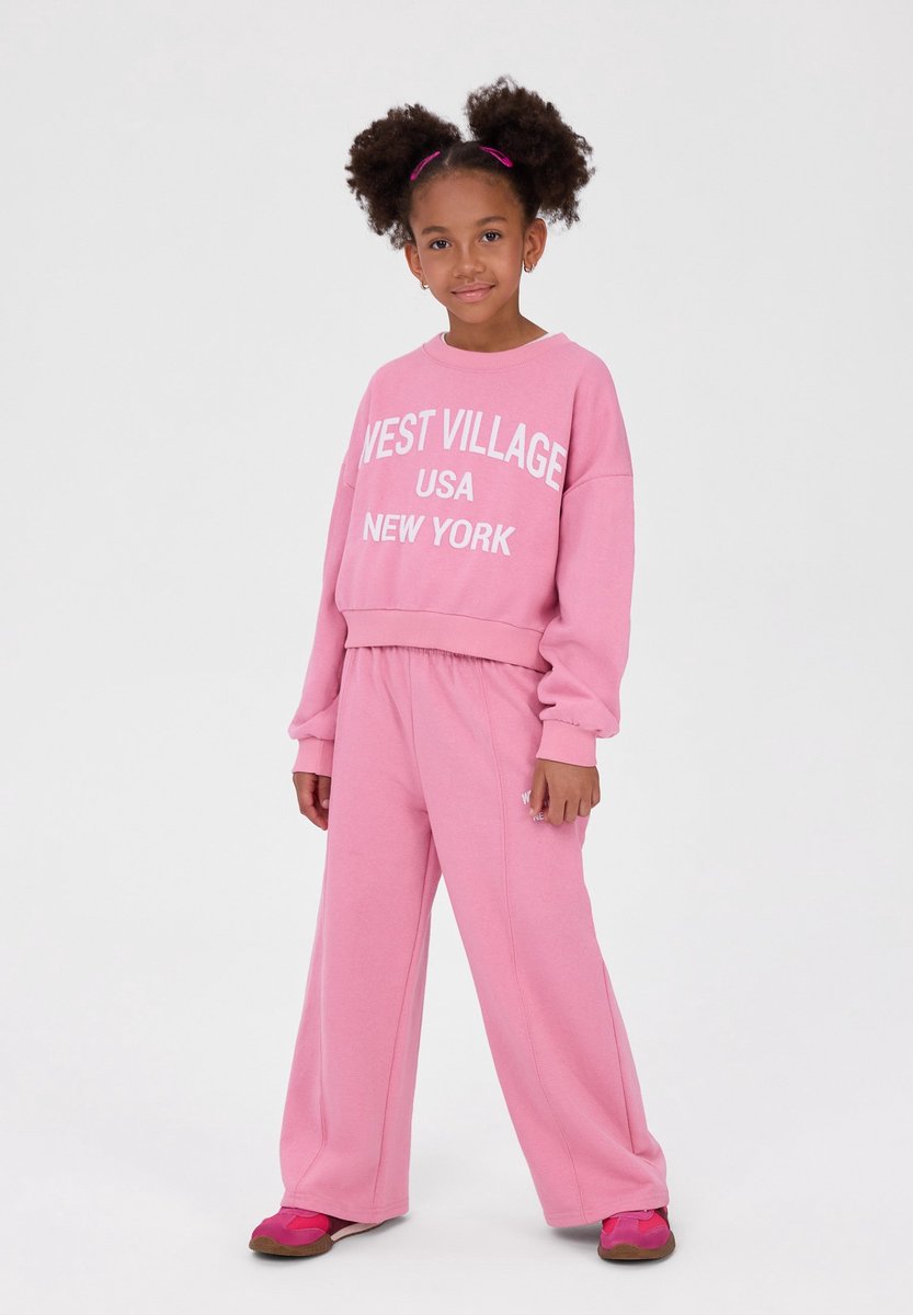 Minoti trainingspak meisjes - roze met print