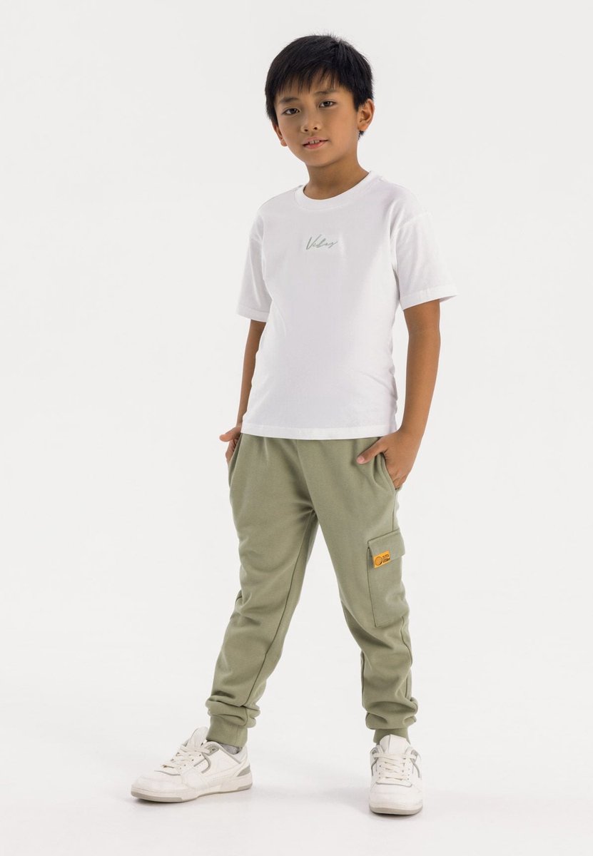 Minoti kleding set jongens t-shirt joggingbroek - 100% katoen - kaki