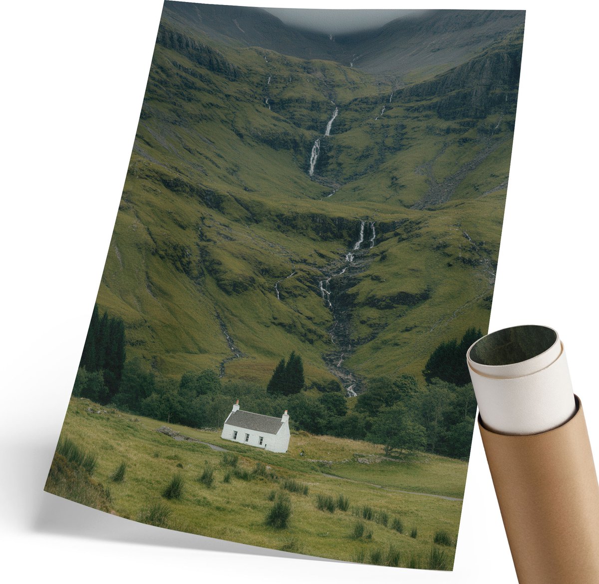Coloray Canvas Poster Polycanvas - Berglandschap, Fotografie - 210 x 297 mm - Groen Patroon - Rechthoek - Wandkunst - Woonkamer, Slaapkamer, Kantoor - Klassiek