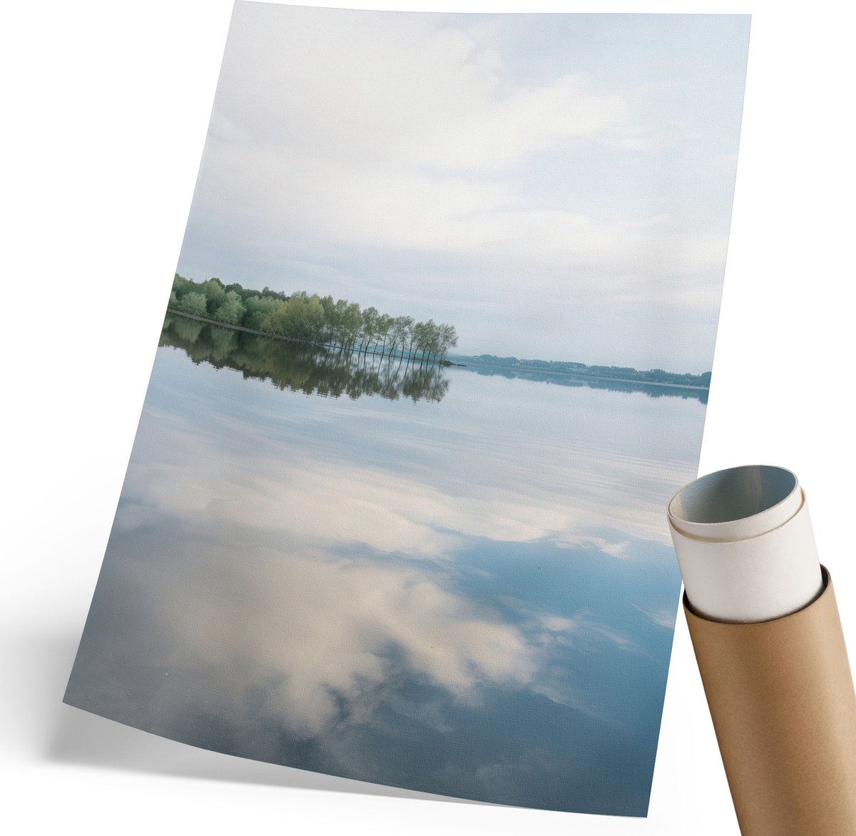 Coloray Polycanvas Wandposter - Merenlandschap, Fotografie - 210 x 297 mm - Blauw Motief - Rechthoek - Wandkunstwerk - Woonkamer, Slaapkamer, Kantoor - Minimalist