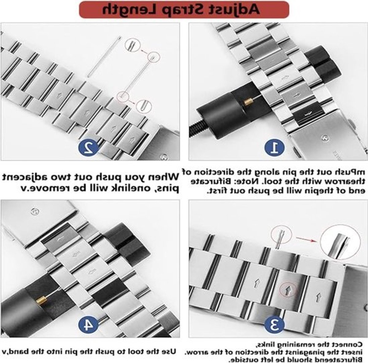 Stainless Steel Horlogeband 18MM voor Fitbit Charge 6/5, Verstelbare Metalen Vervangband met Snelle Bevestiging voor Fitness Tracker en Stijlvolle Look thumbnail 3