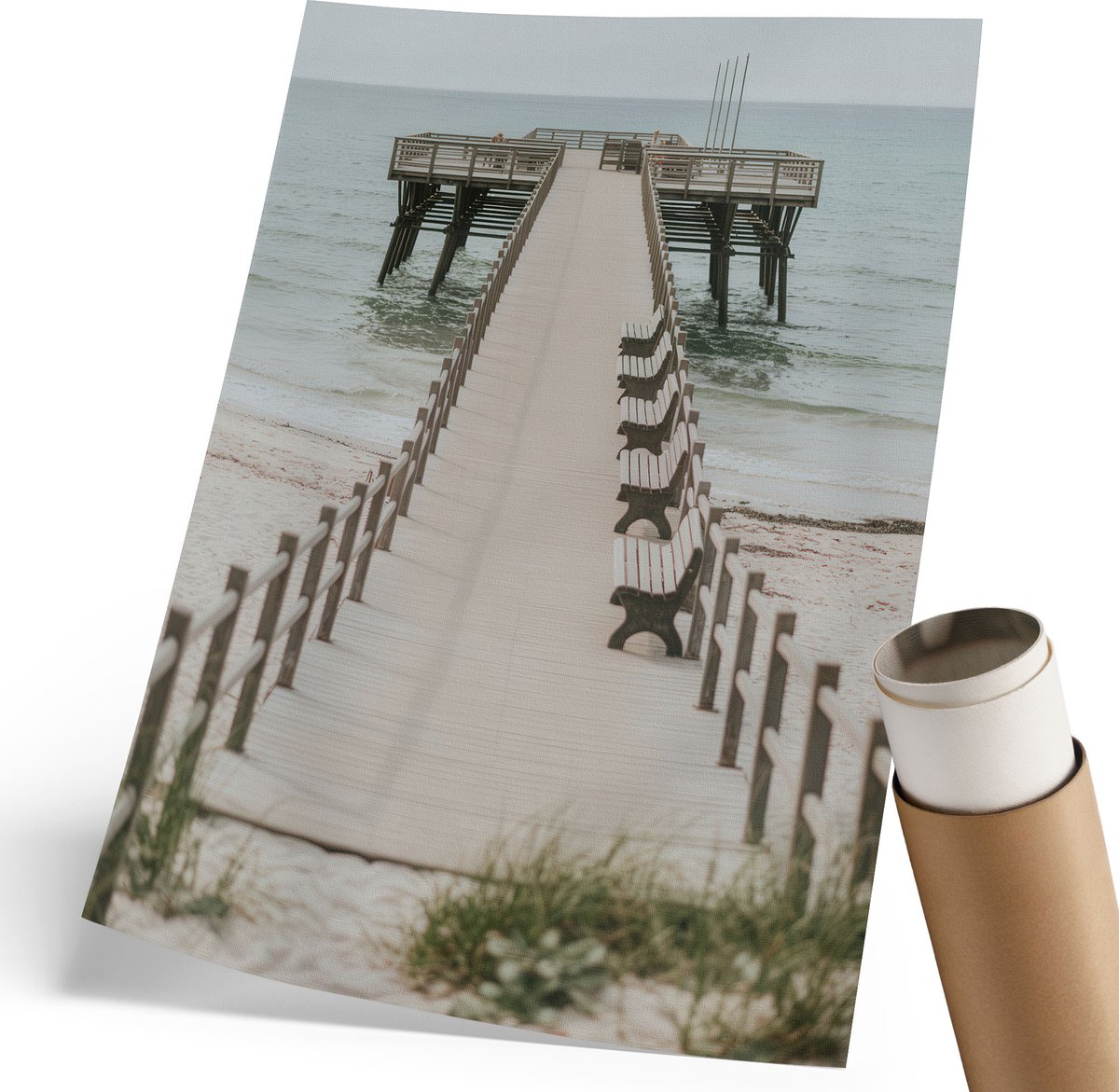 Coloray Polycanvas Wandposter - Metrostation, Zwart-wit - 210 x 297 mm - Grijs Kunst - Rechthoek - Wandkunstwerk - Slaapkamer - Klassiek