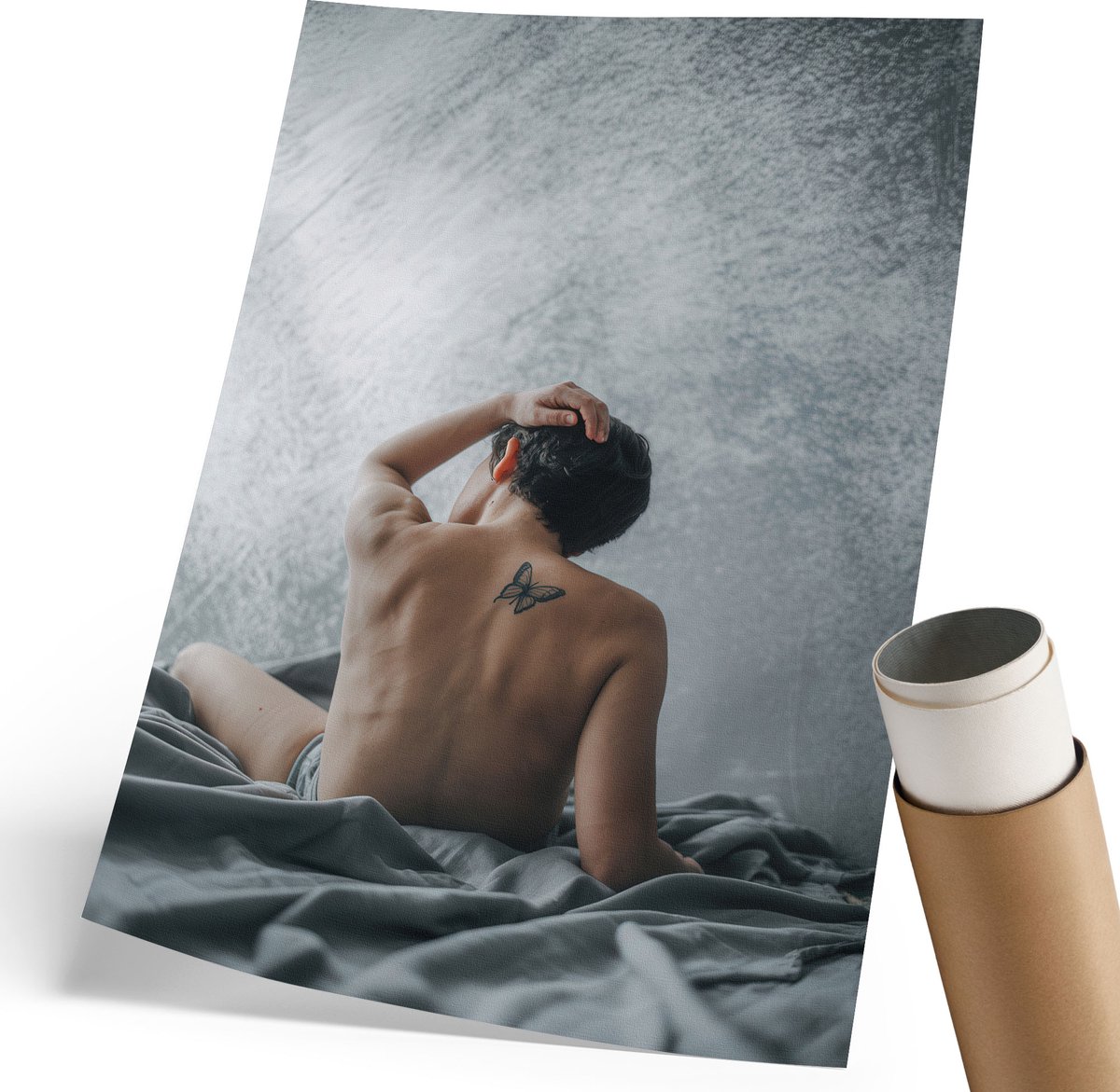 Coloray Polycanvas Poster - Moderne Luchtvaart, Grijs - 210 x 297 mm - Grijs Design - Rechthoek - Muurdecoratie - Woonkamer - Glamour