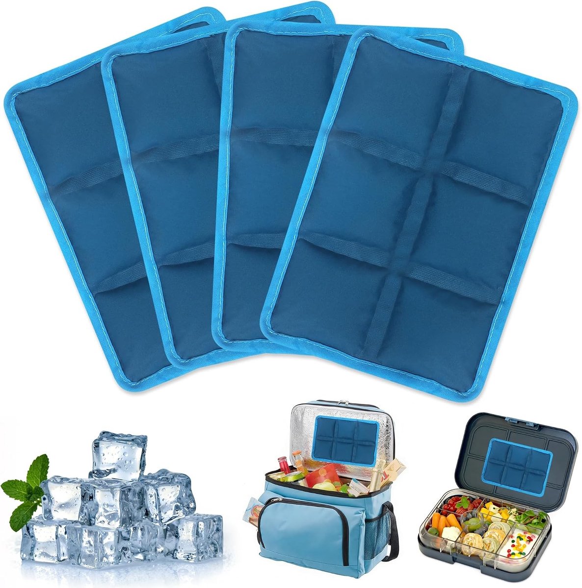 Koeltas met 4 Herbruikbare Koelpacks voor Lunch, School, Kantoor, Picknick en Kamperen