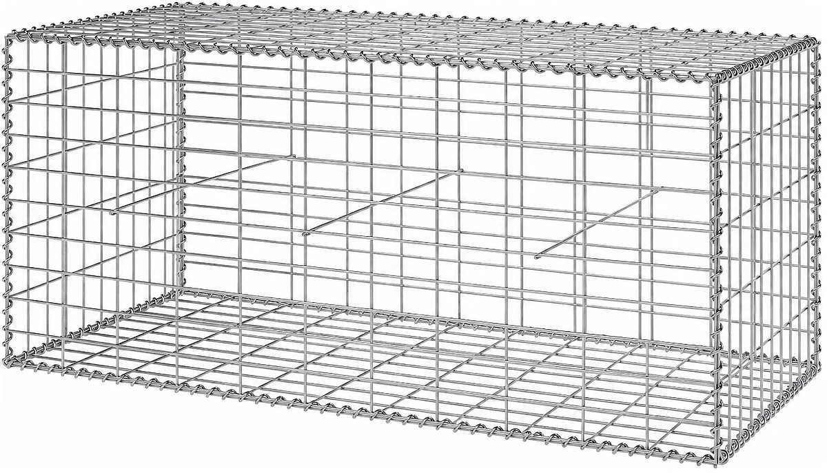 Vente-unique Schanskorf van gegalvaniseerd staal - L100 x b30 x H50 cm - Maas 5 x 10 cm - TERACO