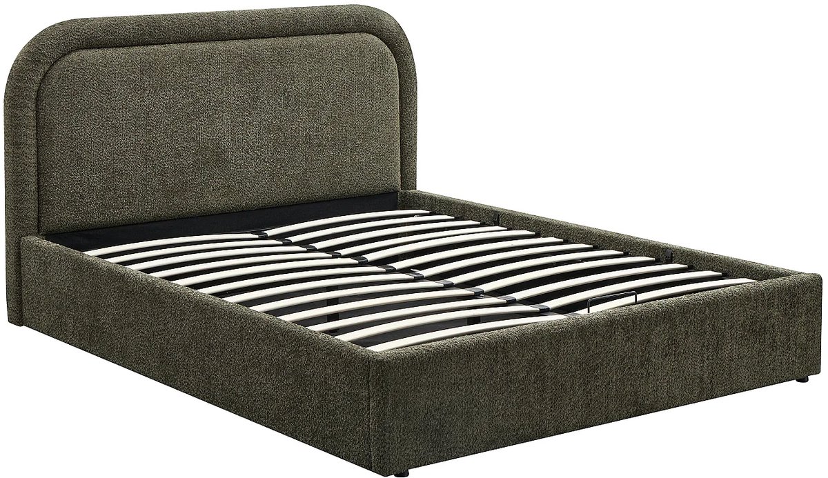 Vente-unique Bed met opbergruimte stof groen 140 x 190 cm