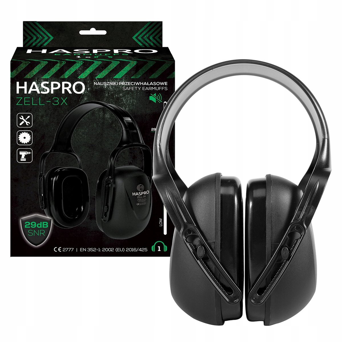 Haspro ZELL-3X Gehoorbescherming - Geluidsdempende Oorkappen 29dB