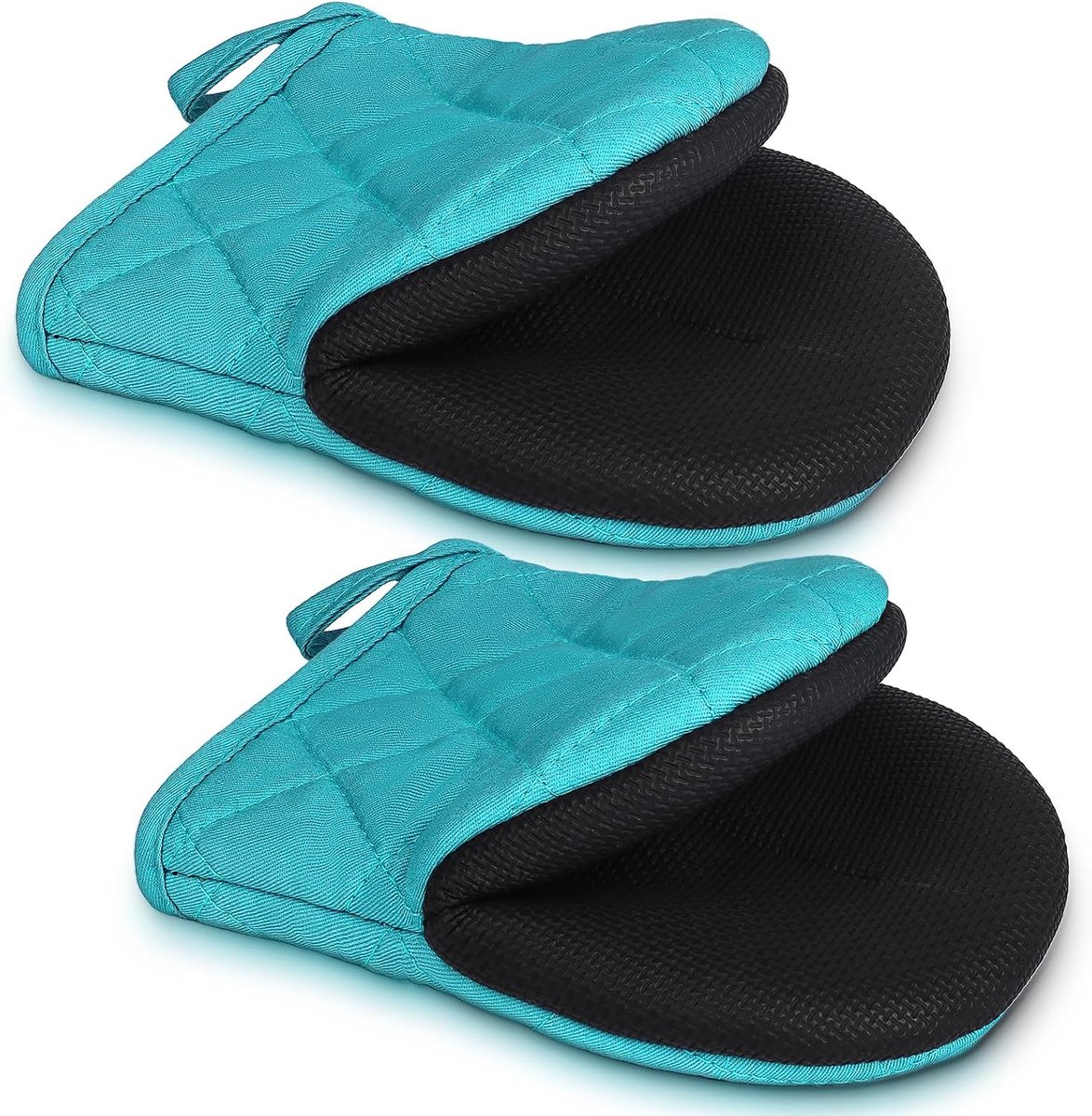 2 stuks - Hittebestendige handschoenen - Herbruikbaar - Hittebestendige handschoenen - Antislip oppervlak - Geschikt voor hete pannen - Keukengerei - Bakbenodigdheden - Blauw