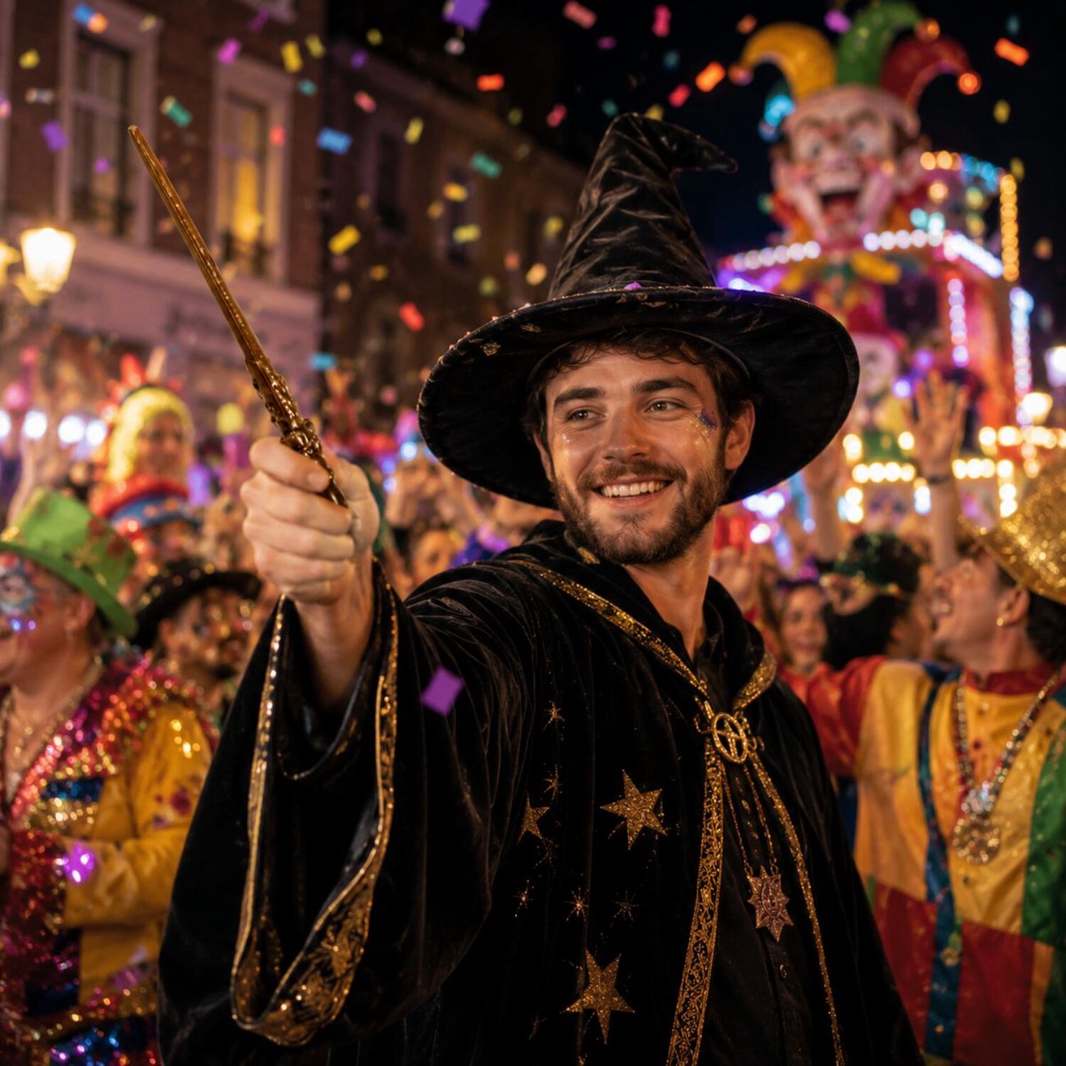 Atosa Carnaval verkleed toverstokje - voor heksen en tovenaars - 35 cm - bruin - kunststof