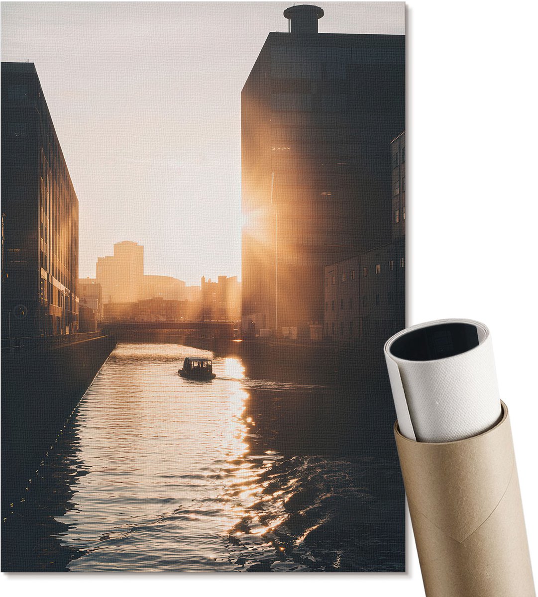 Coloray Polycanvas Poster - Tekening Van Een Mens, Wit - A3 - Zwart-wit Wandposter - Rechthoek - Muurdecoratie - Woonkamer - Minimalist