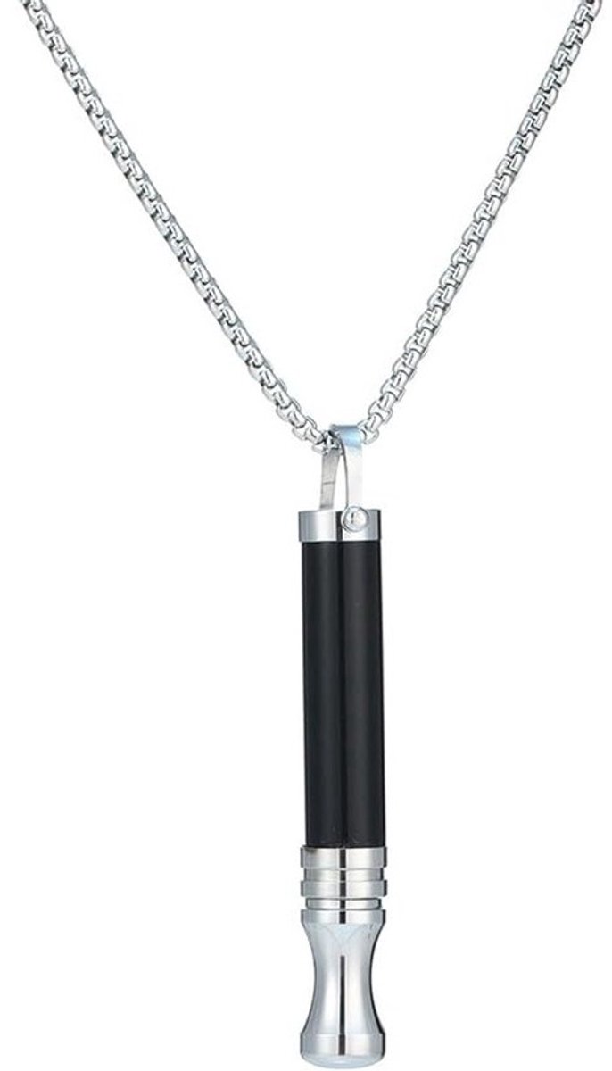 Meditatie Hulp - Adem Ketting - Ontspanning Zoeken - Aromatherapie Diffuser - 11 x 8 x 3 cm - Titanium