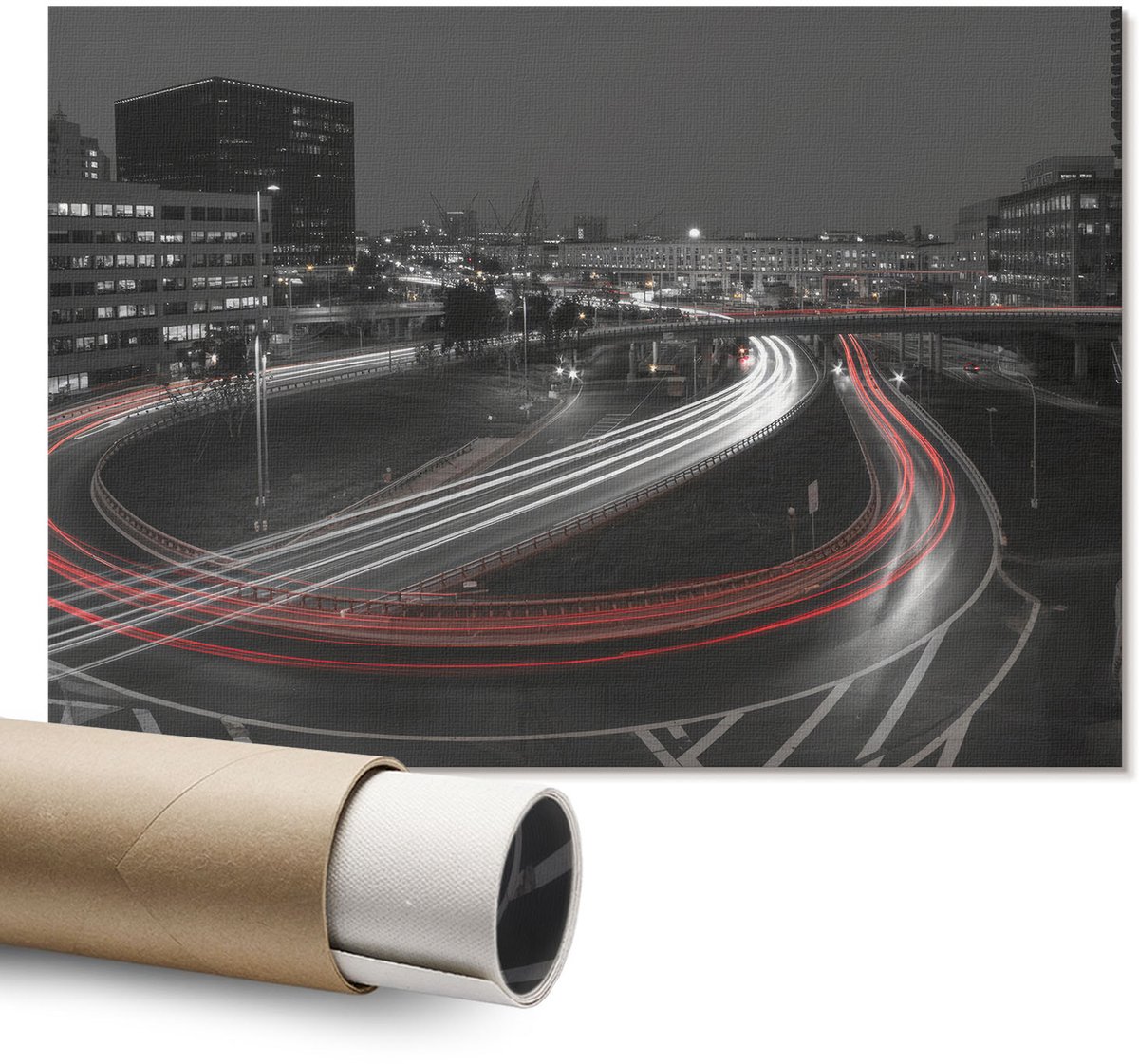 Coloray Polycanvas Poster - Contrast Van De Penseelstreken, Schilderen - A1 - Marine Design - Rechthoek - Muurdecoratie - Woonkamer - Modern