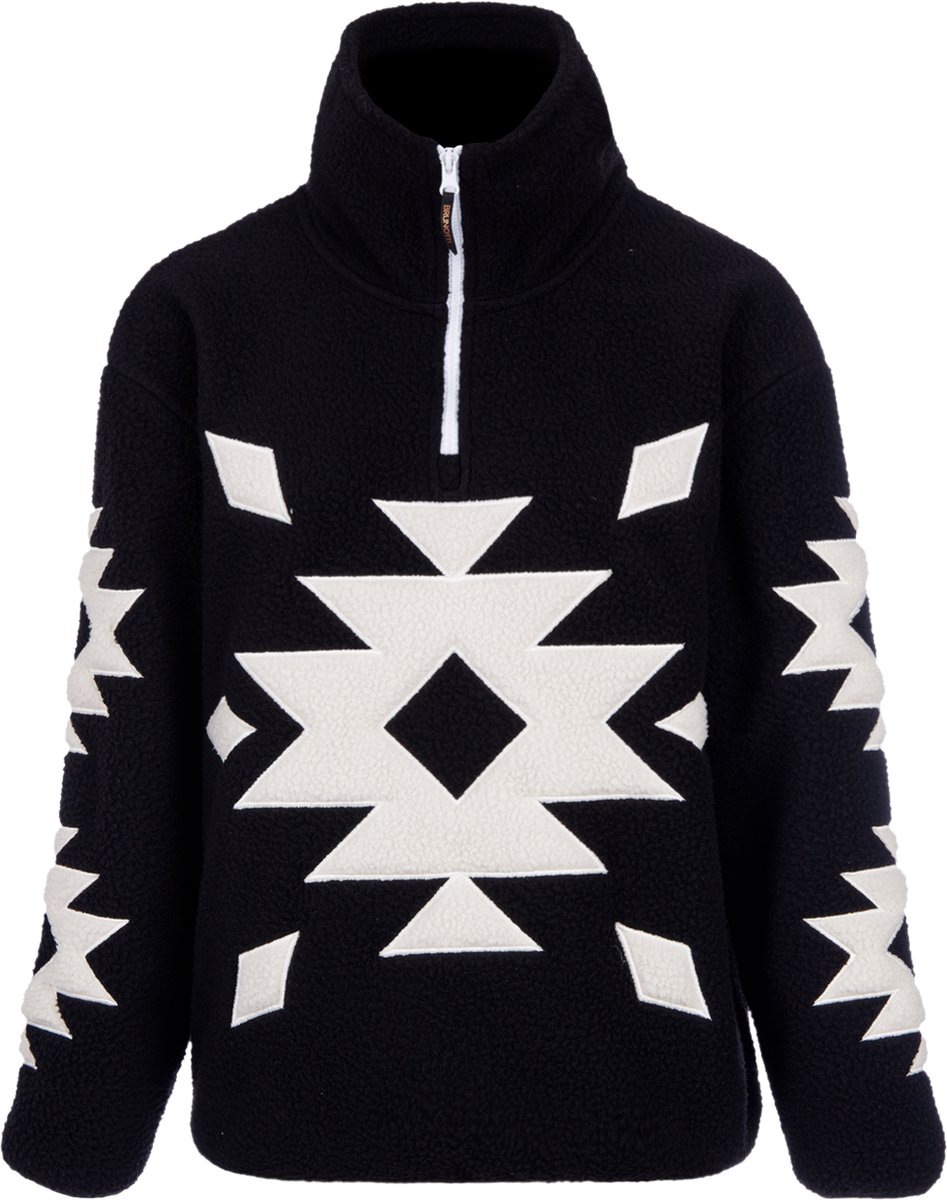 Brunotti - Charley Teddy Fleece Dames - Black - Fleece met Rits - Loose Fit - Extra Warm - Ademend - XXL
