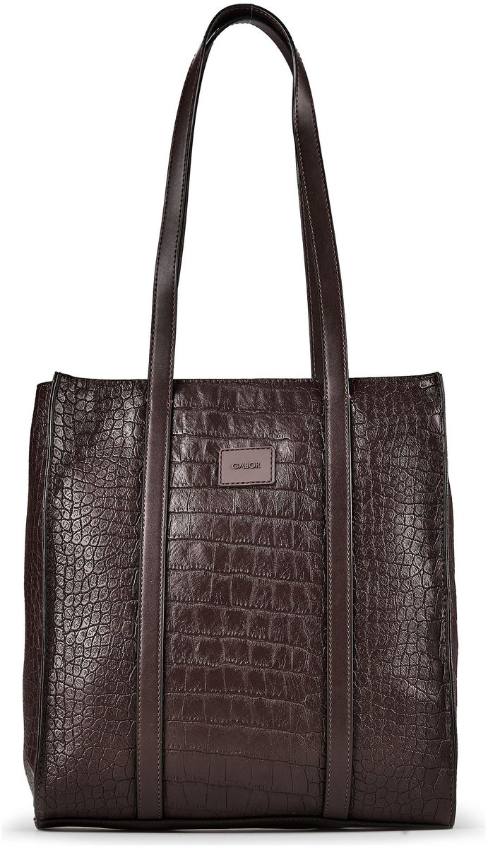 Gabor shopper Elfie Zip Tote Bag Croco Brown donkerbruin