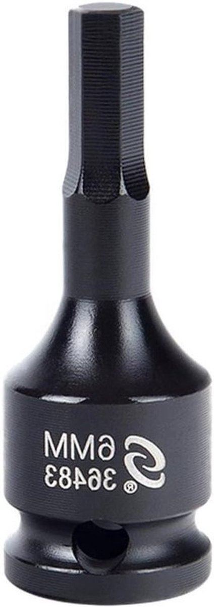 Inbussleutel Dop - Hex Dop Inbus Bit - Vastzetten Bouten - CR-MO Gelegeerd Staal - 3/8 Inch 6mm - Zwart