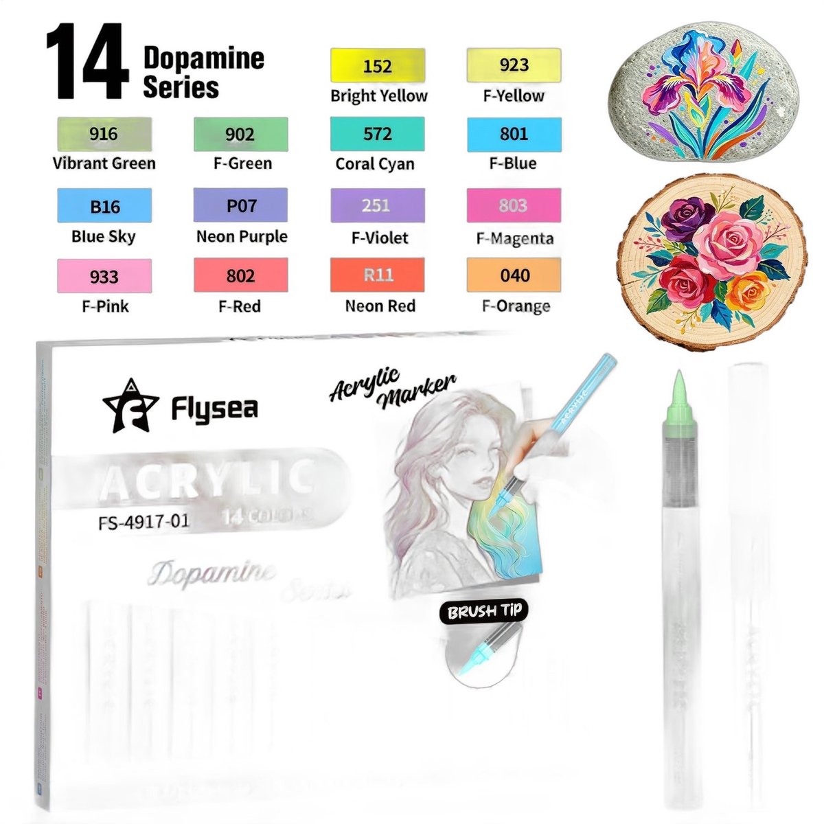 Currero Aquamarkers - Twinmarkers - Brushpennen - Stiften - Markeerstiften Op Waterbasis - Dual Tip - Tekenen En Kleuren - Mix 14 Stuks
