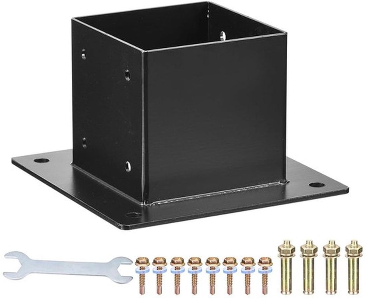 Zwarte Gepoedercoate Houders Voor Buiten Cabine - Set van 4 met Schroeven - 4 x 4 inch
